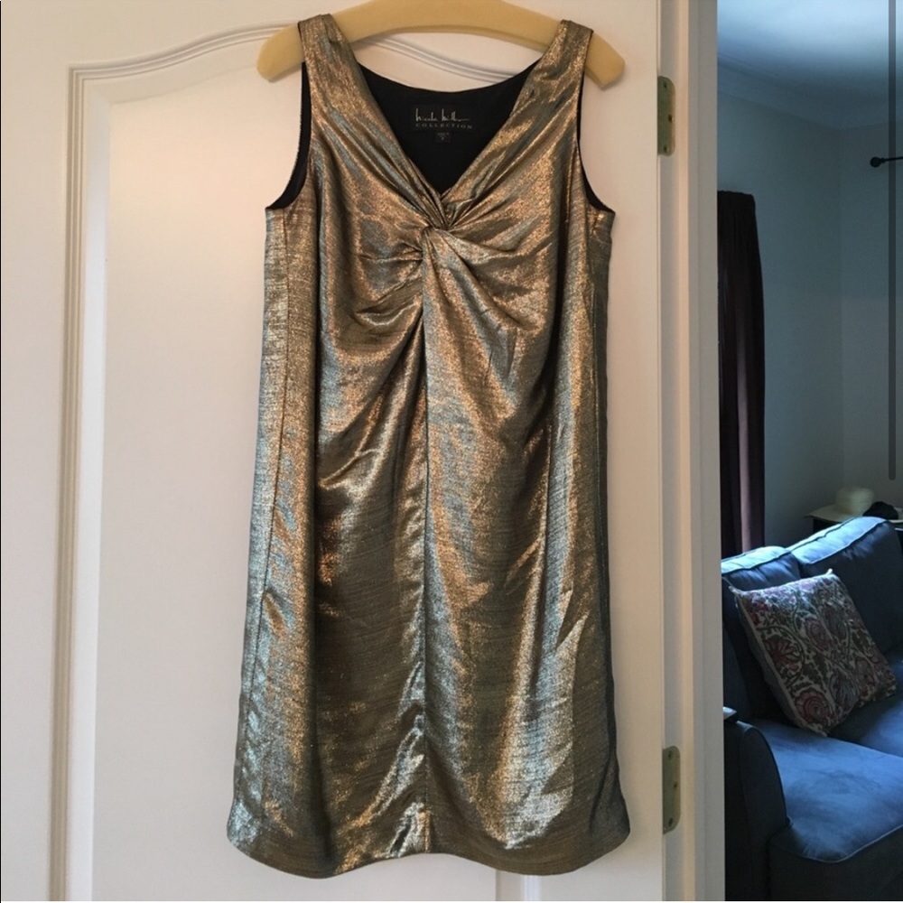 Nicole Miller Collection Gold Cocktail Dress